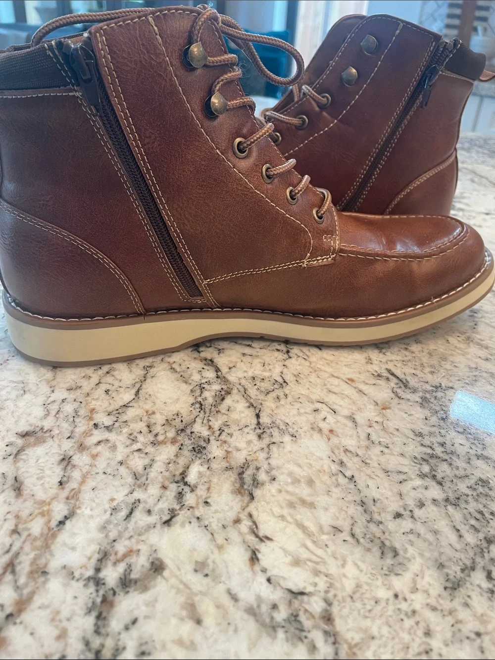 Steve Madden Brown Chukka Lace-Up Boots “P-Doyers” Size 13 M. Man-Made Materials